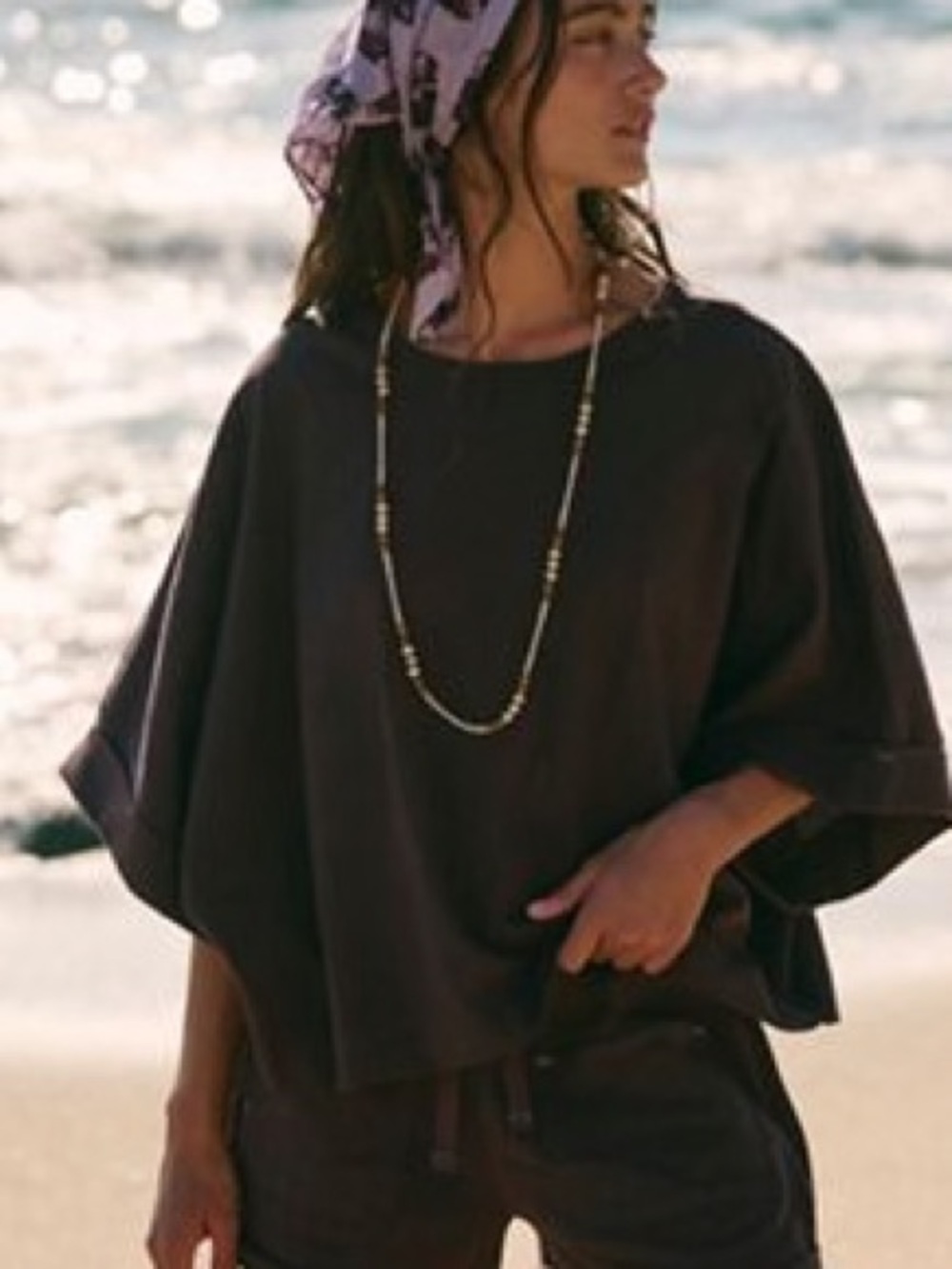 Free People Relaxed Boxy Short Sleeve Top with matching shorts